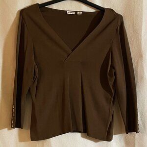 Womens Cato Brown Blouse Size XL New Without Tags